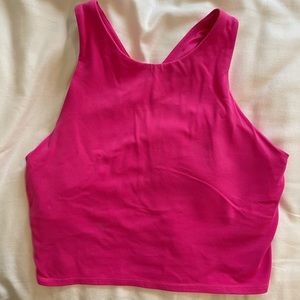HOT PINK ATHLETA HIGH NECK SPORT BRA